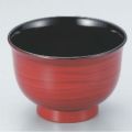 汁椀 3.3寸美里汁椀朱木目 漆器