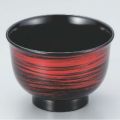 汁椀 3.3寸美里汁椀朱流線 漆器