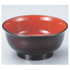 丼碗  5.3寸美里丼椀溜内朱  漆器 高さ74 直径:158