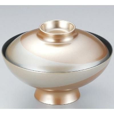 小吸椀 花小槌吸椀金流線銀地塗 本漆塗 漆器