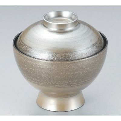 小吸椀 花小吸椀錆研ぎ出し銀地塗本漆塗 漆器