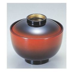 小吸椀 3.4寸弥生吸椀朱ぼかしつば金 漆器