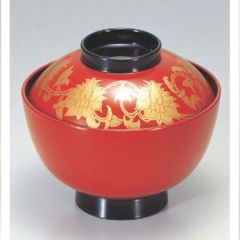 小吸椀 新越前椀朱唐草 SH塗 漆器