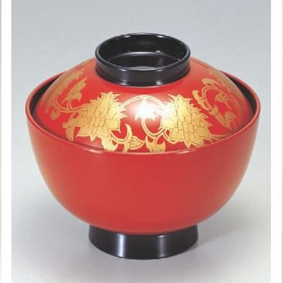 小吸椀 新越前椀朱唐草 SH塗 漆器