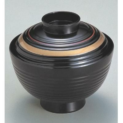 小吸椀 3.7寸荒筋椀朱金ライン 漆器