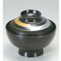 小吸椀 花仙才椀黒帯市松 漆器