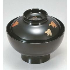 小吸椀 花仙才椀黒千鳥 SH塗 漆器