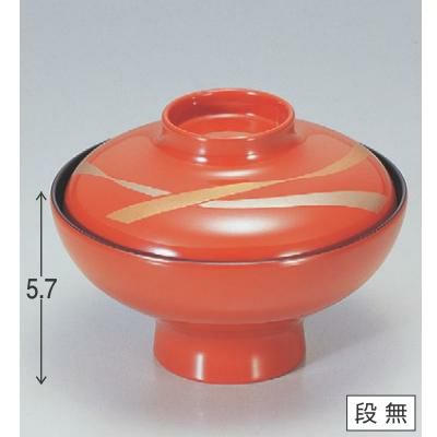 小吸椀 3.8寸丸駒吸椀朱花帯 漆器