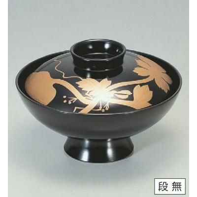 小吸椀 4.5寸小槌吸椀黒菊葉 漆器