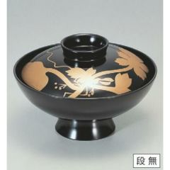 小吸椀 4.5寸小槌吸椀黒菊葉 漆器