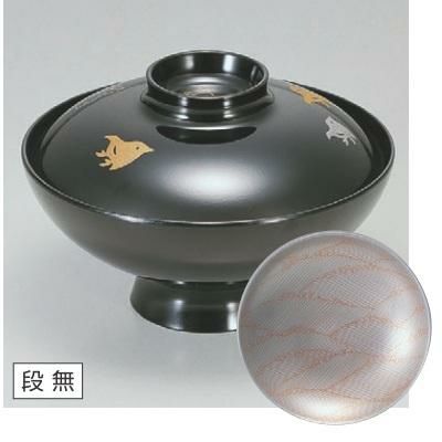 小吸椀 花小槌吸椀黒千鳥見返銀波 漆器