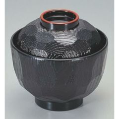小吸椀 3.2寸亀甲小吸椀黒天朱 漆器
