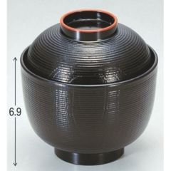 小吸椀 3寸千筋ケヤキ小吸椀黒天朱 漆器