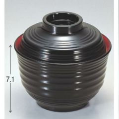 小吸椀 千筋羽反吸椀黒内朱 漆器