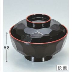 小吸椀 4.2寸亀甲吸椀黒天朱 漆器