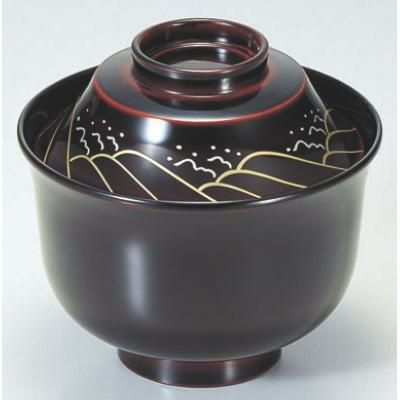 小吸椀 富士羽反小吸椀溜波本漆塗蒔絵 漆器/業務用/新品/小物送料対象