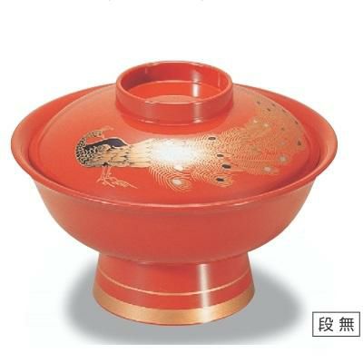 丼碗 7寸大名型丼椀孔雀内朱 漆器