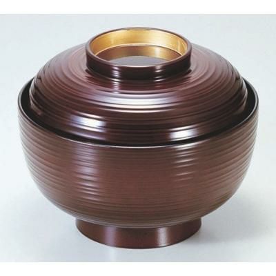 丼碗 5寸平筋丼溜つば金 漆器