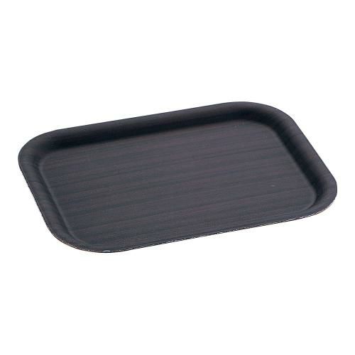 木目樹脂カフェトレイ ダークブラウン 大