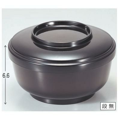 飯碗 加伏飯器溜内黒塗 漆器