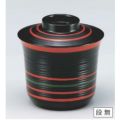 小吸椀 3.1寸線引小吸椀黒朱緑線引 漆器