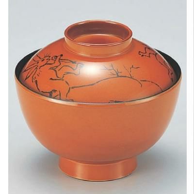 小吸椀 新越前椀春慶平安絵巻 漆器