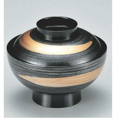 小吸椀 御殿吸椀銀地一筆 漆器