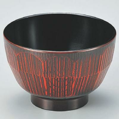 汁椀 3.6寸ハツリ亀甲木目汁椀栃ハケ目 漆器