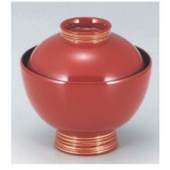 小吸椀 朱筋目 漆器 高さ70 直径:104