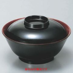 汁椀 4 羽反大汁椀黒内朱身 漆器