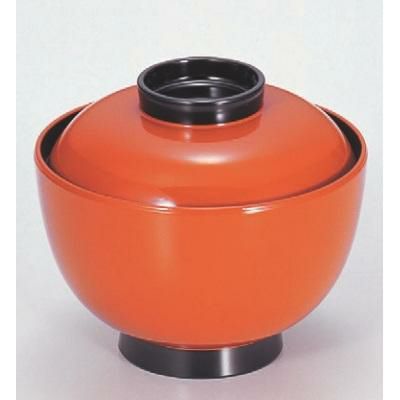小吸椀 3.8寸仙才椀朱つば黒 漆器