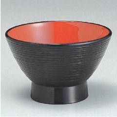 汁椀 3.6寸宝生そば汁椀黒内朱