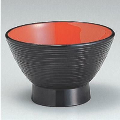 汁椀 3.6寸宝生そば汁椀黒内朱