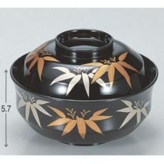 煮物椀 4.2寸天竜寺椀黒笹 漆器