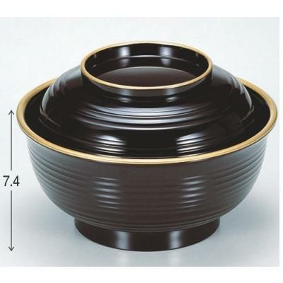 丼碗 美里千筋丼マロン天金 漆器 高さ74 直径:158