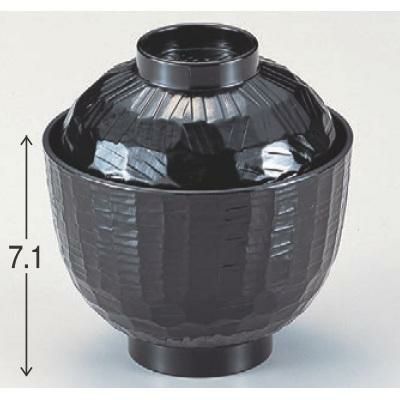 小吸椀 【3.2寸木彫小吸椀黒】漆器 高さ71 直径:95