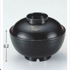 小吸椀 ニュー千筋ケヤキ吸椀黒内朱 漆器