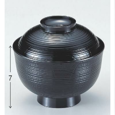 小吸椀 3.6寸ケヤキ木目椀黒 漆器