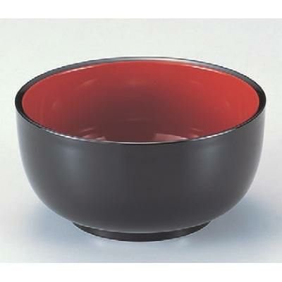 丼碗  5寸やよい丼黒内朱  漆器 高さ72 直径:146