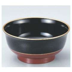 丼碗 5.3寸美里丼椀刷毛目塗り分け天金 漆器
