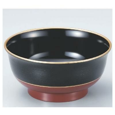 丼碗 5.3寸美里丼椀刷毛目塗り分け天金 漆器