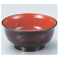 丼碗 5.3寸美里千筋丼椀溜内朱 漆器