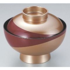 小吸椀 御殿吸椀古代朱流線金地塗本漆塗 漆器