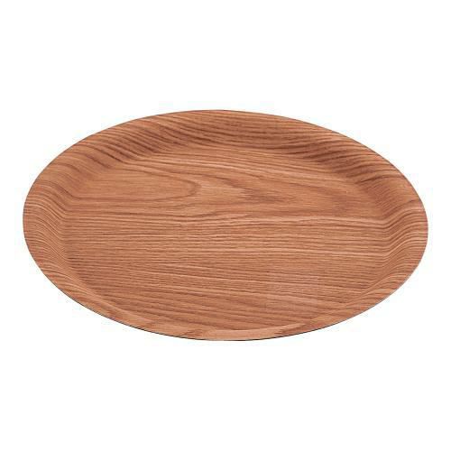 木目樹脂ラウンドトレイ ナチュラル 大