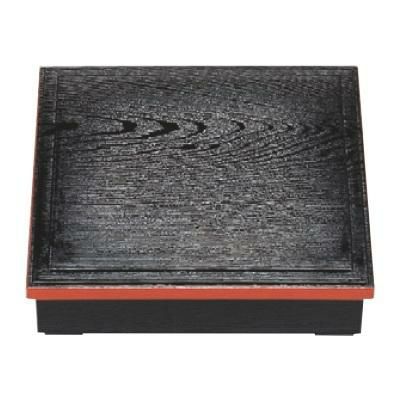 弁当箱 8.5寸木目松花堂黒渕朱(身・蓋) 幅260 奥行260 高さ60