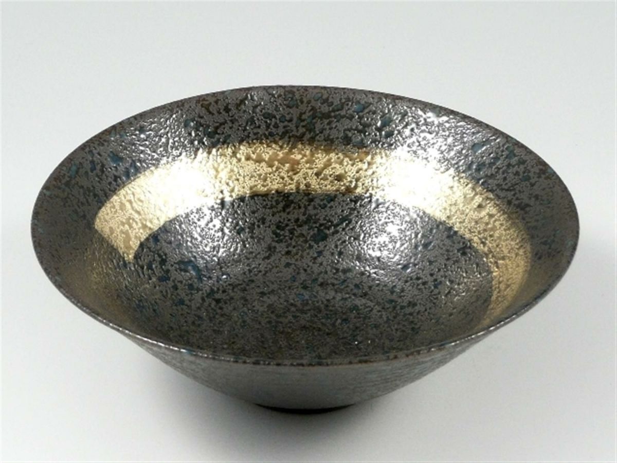 黒吹陶金彩 預け鉢