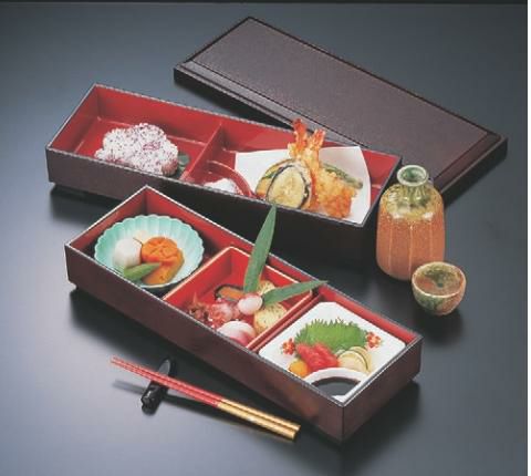 弁当箱 タレ付溜布目内朱