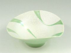 緑青白釉流水ラスター 朝顔形小鉢