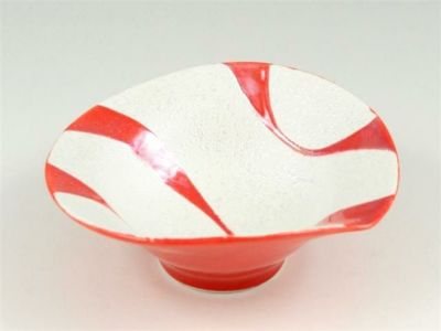 紅釉流水ラスター 朝顔形小鉢