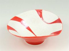 紅釉流水ラスター 朝顔形小鉢